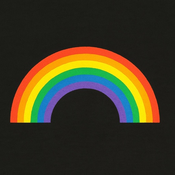 Kenneth Cole Men’s Black Tee with Rainbow Accent-EUC - Picture 2 of 2